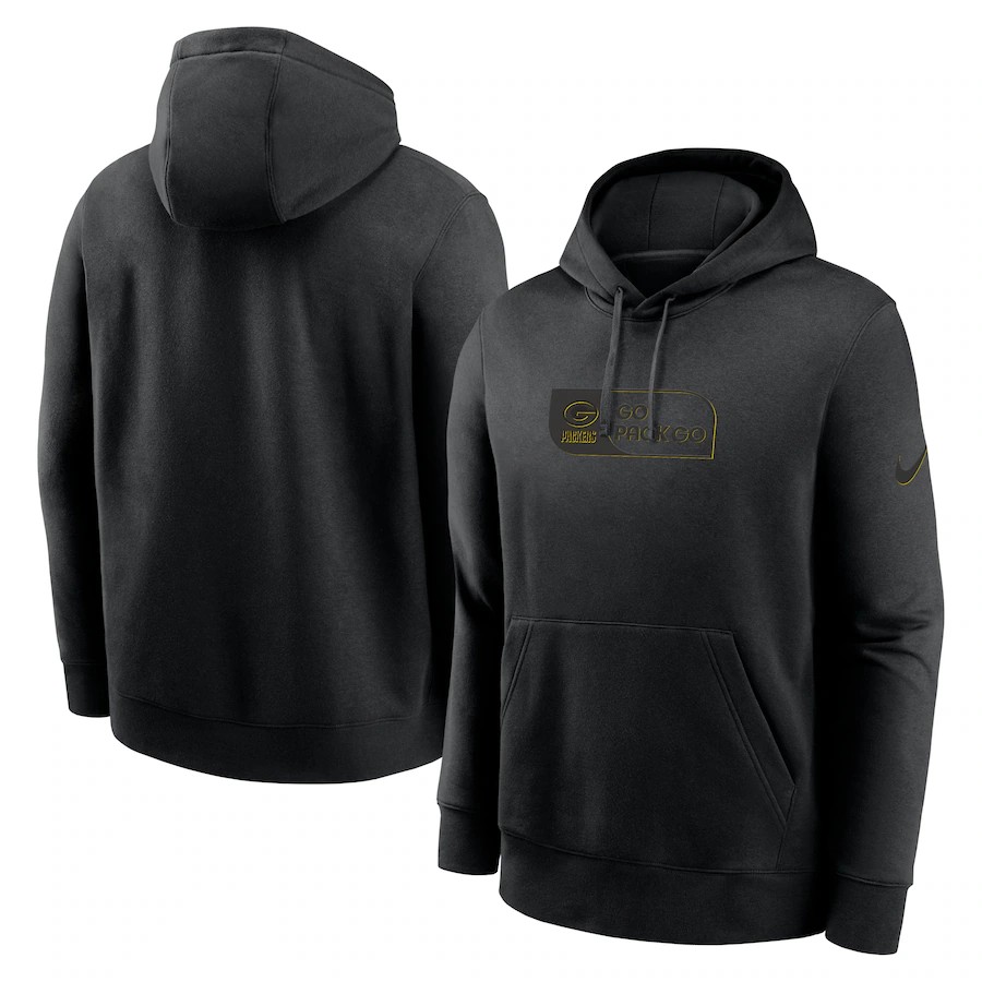 Men green bay packers black style 2024 NFL hoodie->green bay packers->NFL Jersey